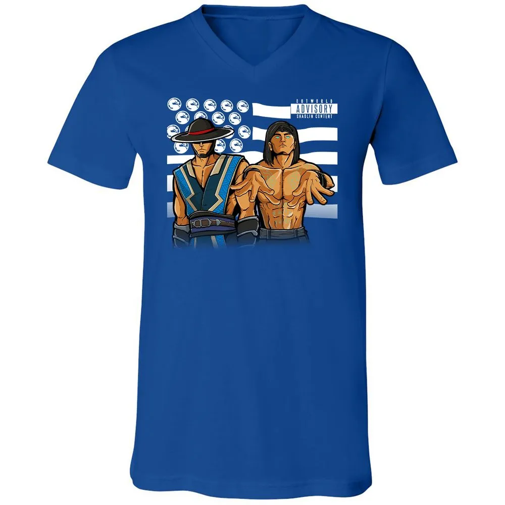 Unisex V-Neck T-Shirt - HZHQRXWW - True Royal - 4