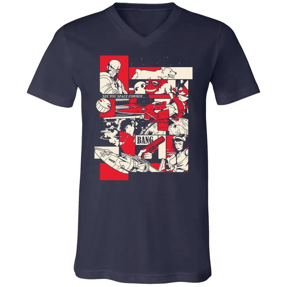 Unisex V-Neck T-Shirt - YDNZ35LC - Navy - 2
