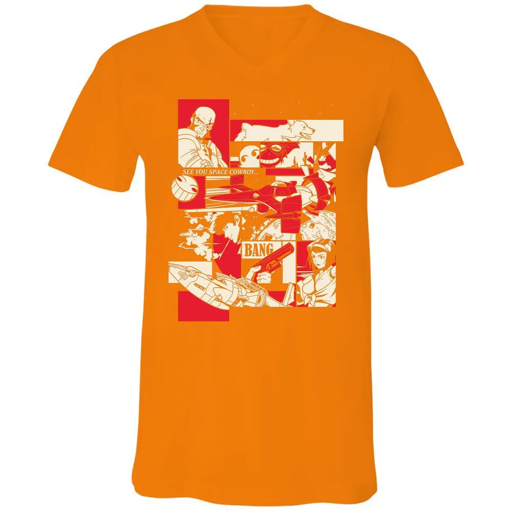 Unisex V-Neck T-Shirt - YDNZ35LC - Orange - 11