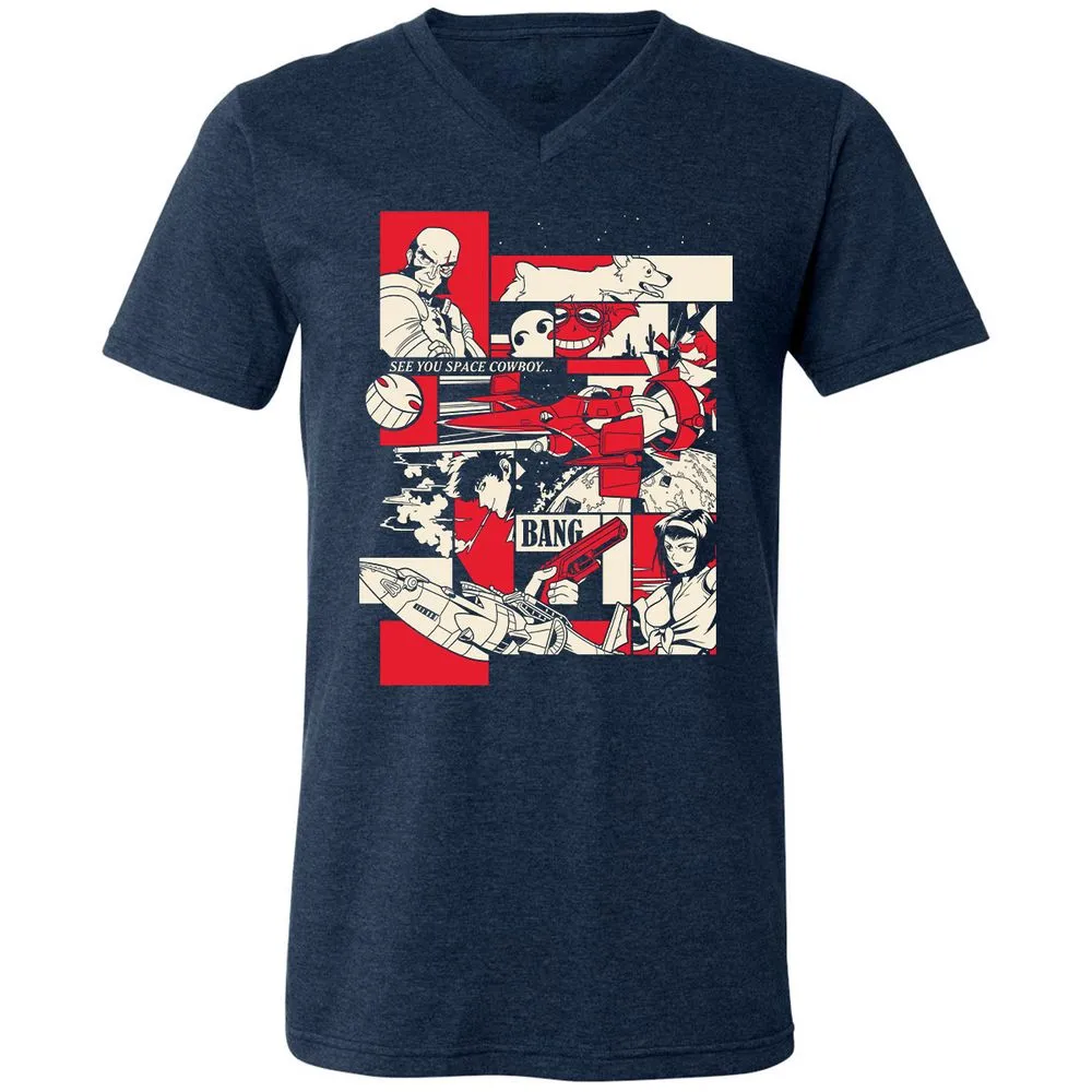 Unisex V-Neck T-Shirt - YDNZ35LC - Heather Navy - 15