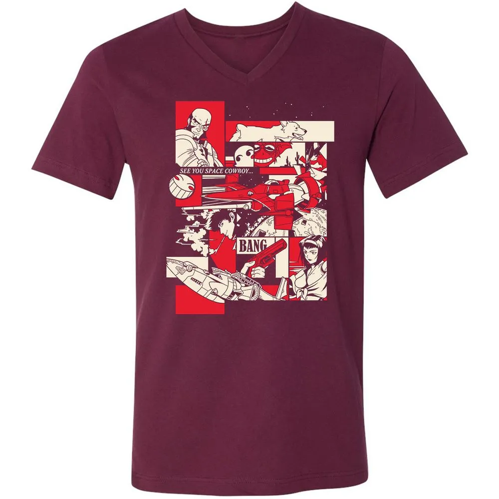 Unisex V-Neck T-Shirt - YDNZ35LC - Maroon - 6