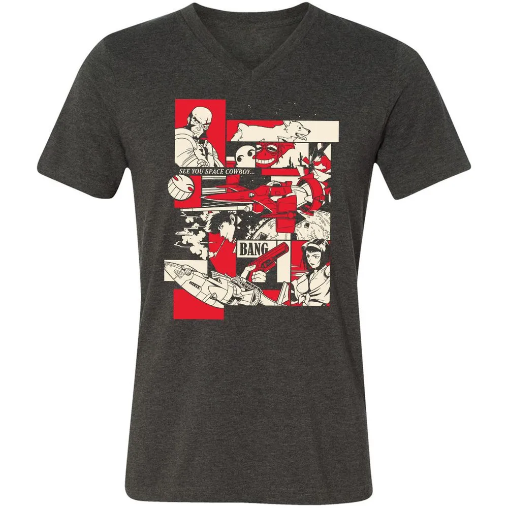 Unisex V-Neck T-Shirt - YDNZ35LC - Dark Grey Heather - 8