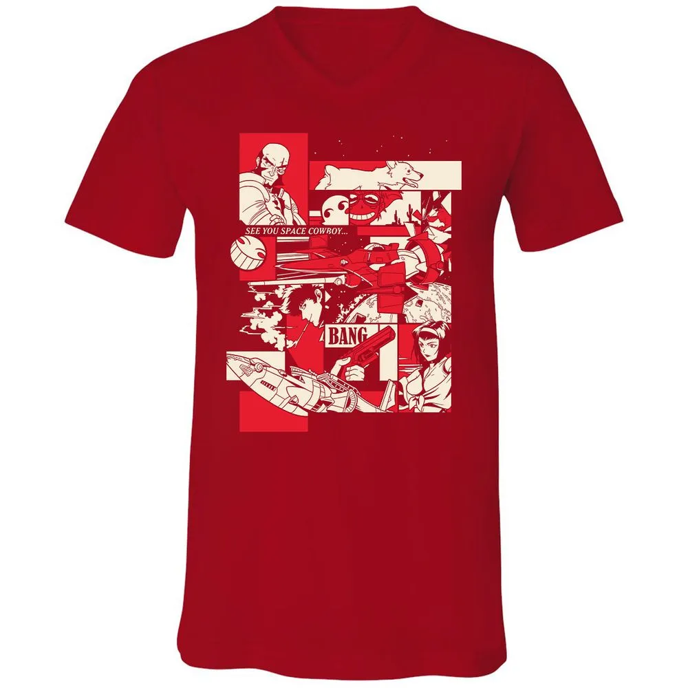 Unisex V-Neck T-Shirt - YDNZ35LC - Red - 3