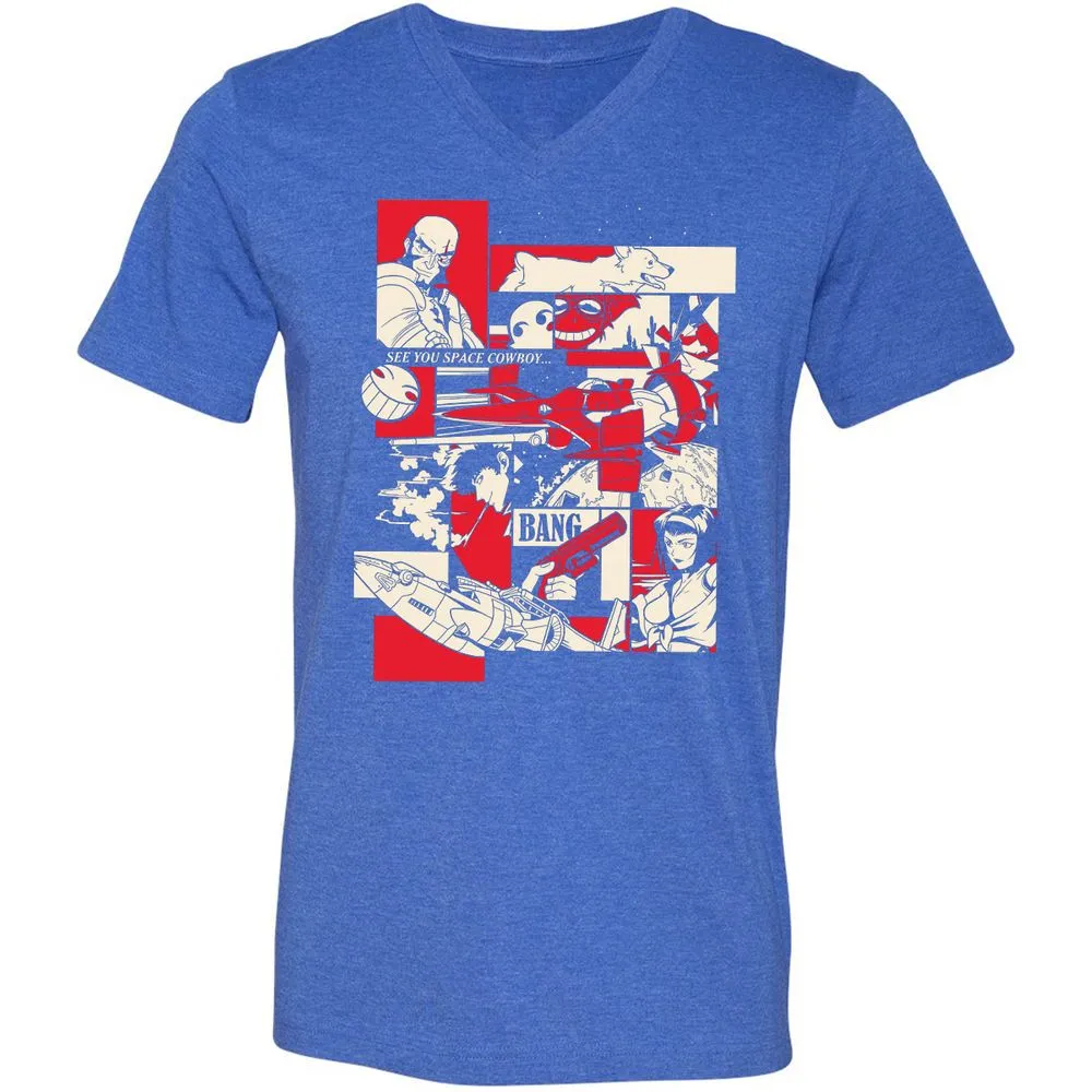 Unisex V-Neck T-Shirt - YDNZ35LC - Heather True Royal - 14