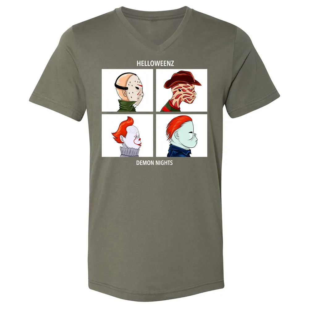 Unisex V-Neck T-Shirt - H1EBDSJJ - Military Green - 10