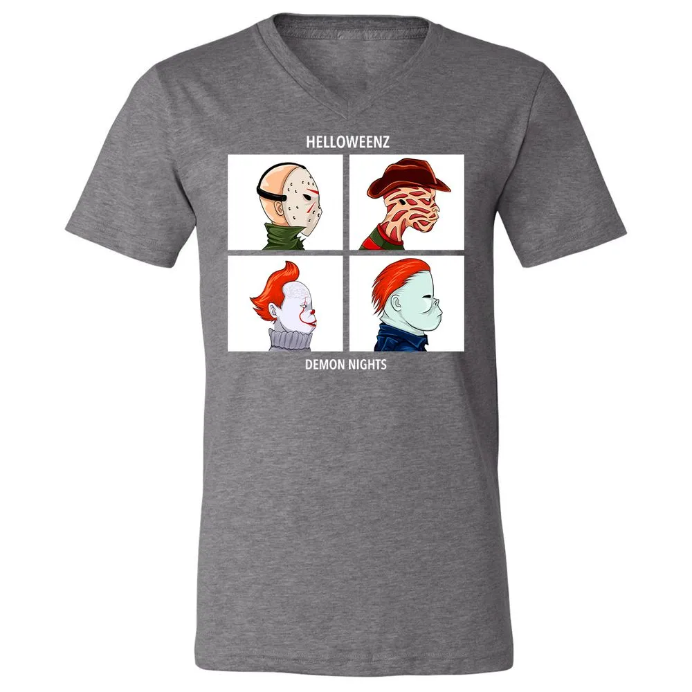 Unisex V-Neck T-Shirt - H1EBDSJJ - Deep Heather - 13