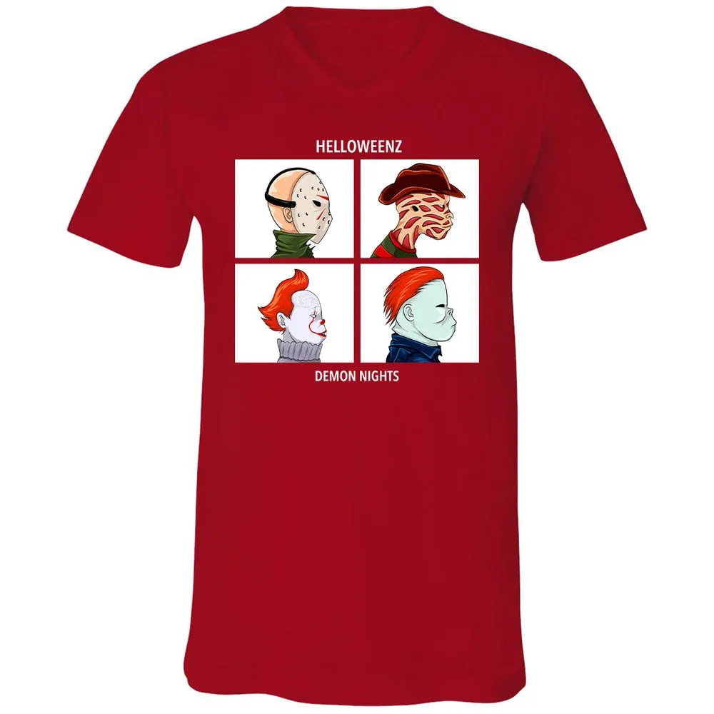 Unisex V-Neck T-Shirt - H1EBDSJJ - Red - 3