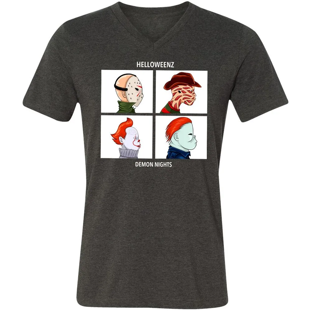 Unisex V-Neck T-Shirt - H1EBDSJJ - Dark Grey Heather - 8