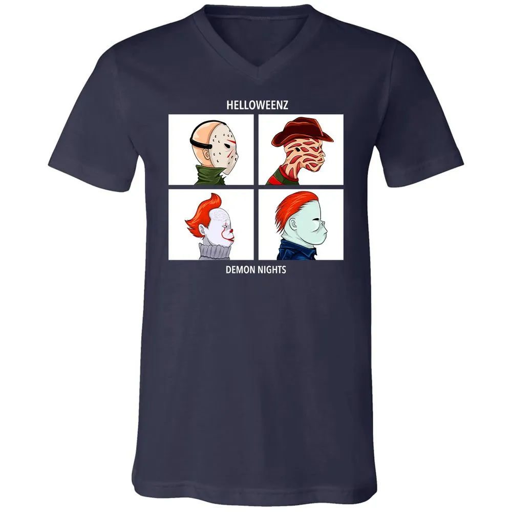 Unisex V-Neck T-Shirt - H1EBDSJJ - Navy - 2