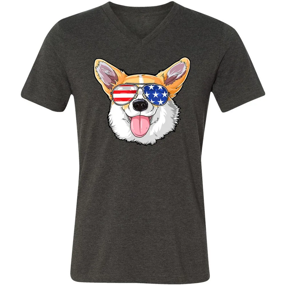 Unisex V-Neck T-Shirt - Z7UHBU8C - Dark Grey Heather - 8