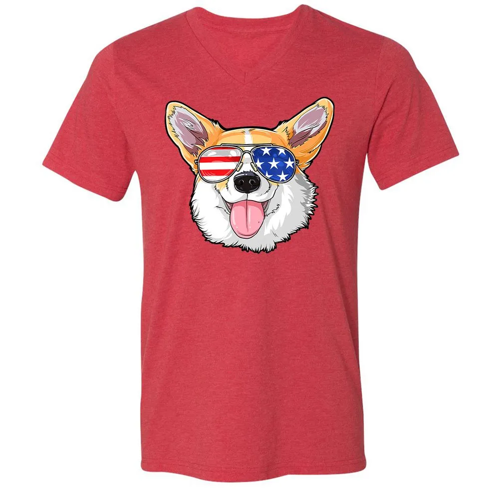 Unisex V-Neck T-Shirt - Z7UHBU8C - Heather Red - 16
