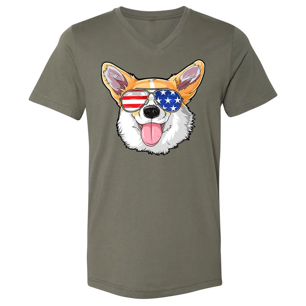 Unisex V-Neck T-Shirt - Z7UHBU8C - Military Green - 10
