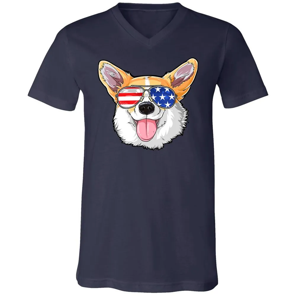 Unisex V-Neck T-Shirt - Z7UHBU8C - Navy - 2