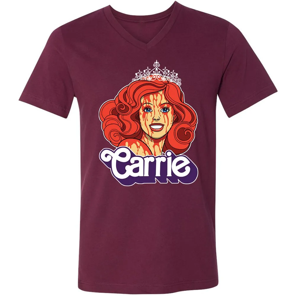 Unisex V-Neck T-Shirt - L96CBNHK - Maroon - 6