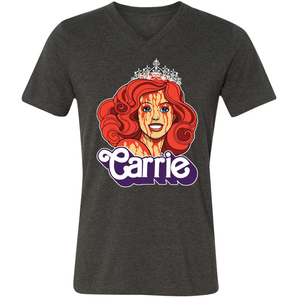 Unisex V-Neck T-Shirt - L96CBNHK - Dark Grey Heather - 8