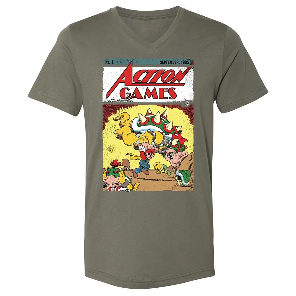 Unisex V-Neck T-Shirt - TXFW73NM - Military Green - 10