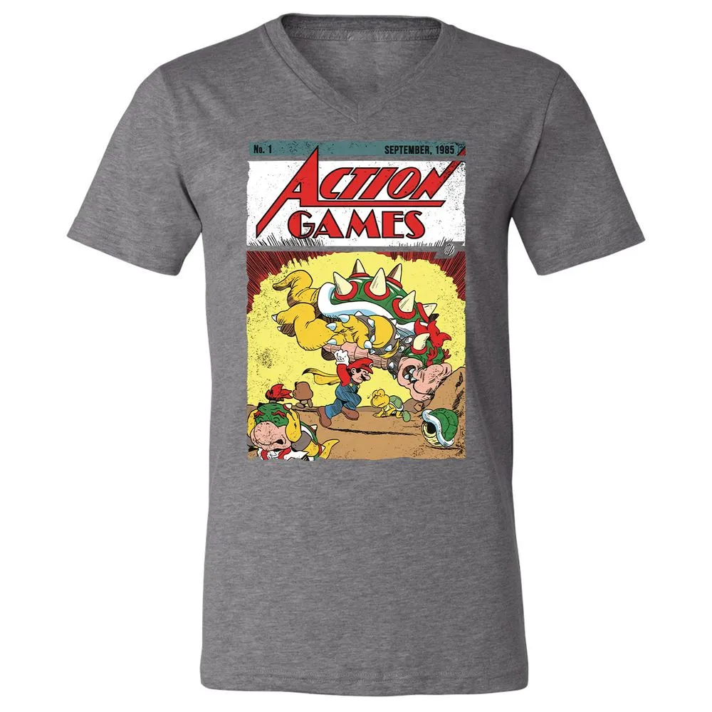 Unisex V-Neck T-Shirt - TXFW73NM - Deep Heather - 13