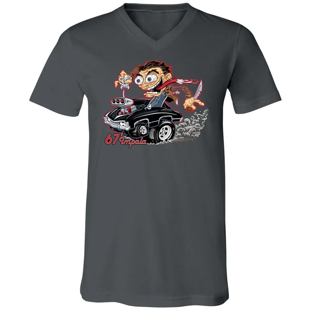 Unisex V-Neck T-Shirt - RKXFV9TJ - Asphalt - 12