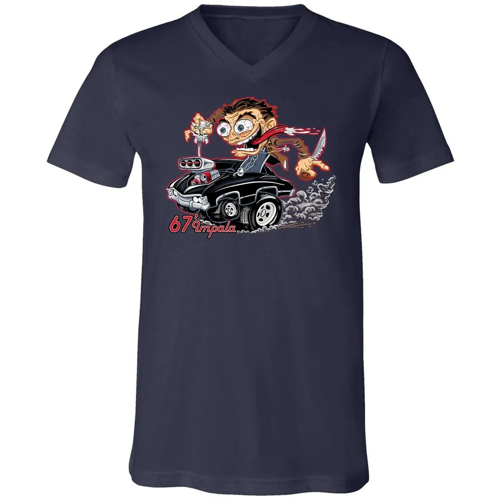 Unisex V-Neck T-Shirt - RKXFV9TJ - Navy - 2