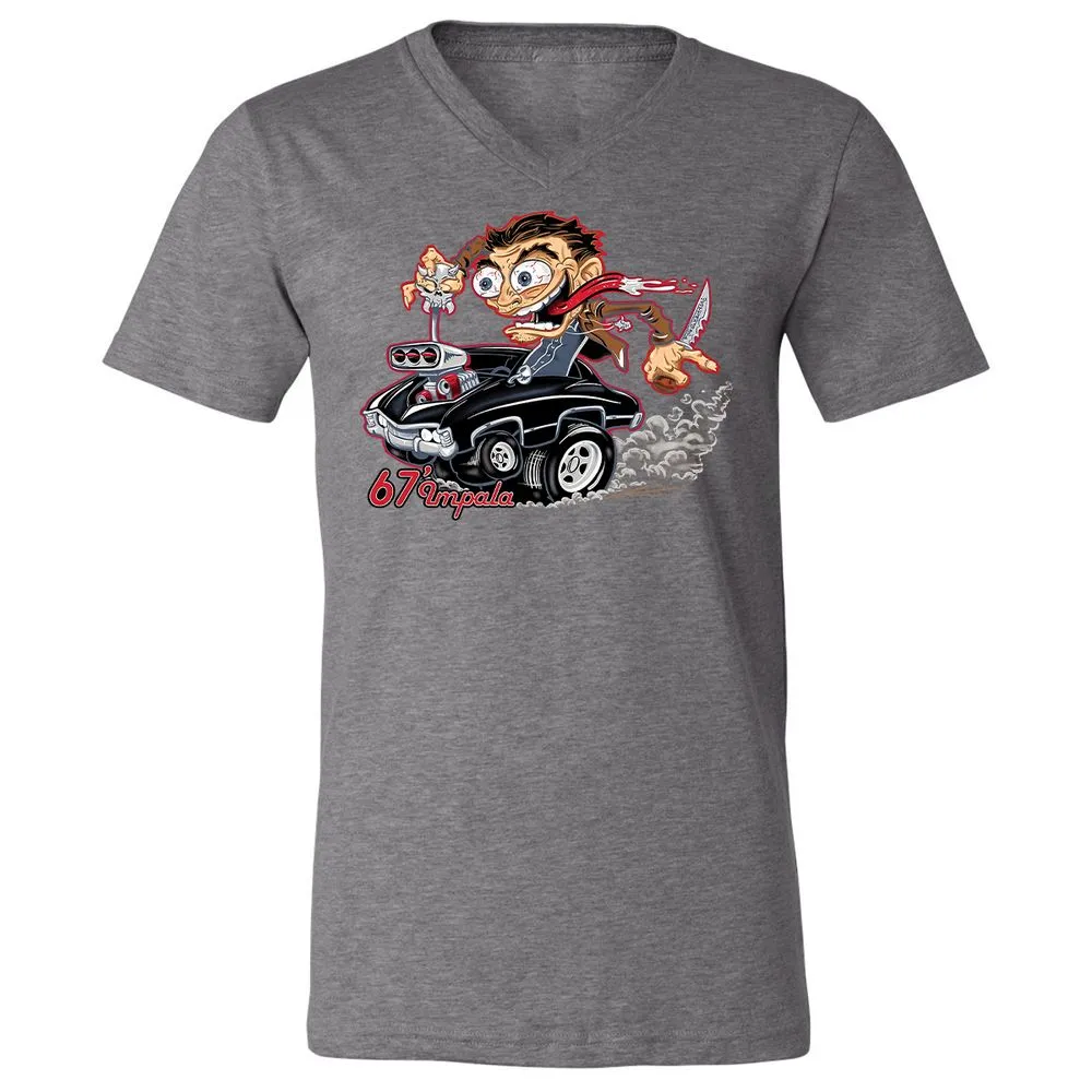 Unisex V-Neck T-Shirt - RKXFV9TJ - Deep Heather - 13
