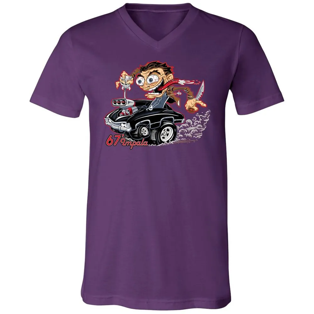 Unisex V-Neck T-Shirt - RKXFV9TJ - Team Purple - 9