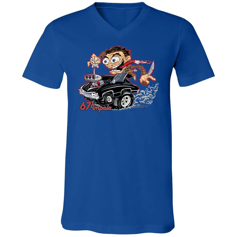 Unisex V-Neck T-Shirt - RKXFV9TJ - True Royal - 4