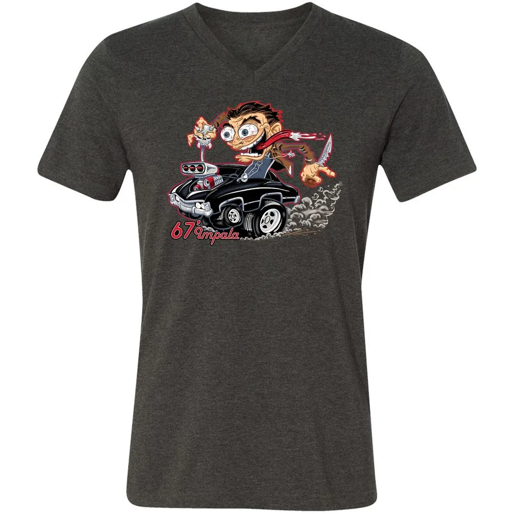 Unisex V-Neck T-Shirt - RKXFV9TJ - Dark Grey Heather - 8