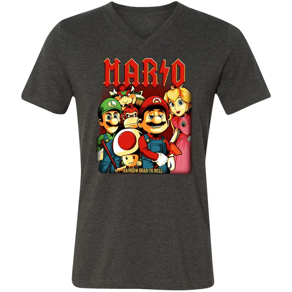Unisex V-Neck T-Shirt - HJHXGP9C - Dark Grey Heather - 8