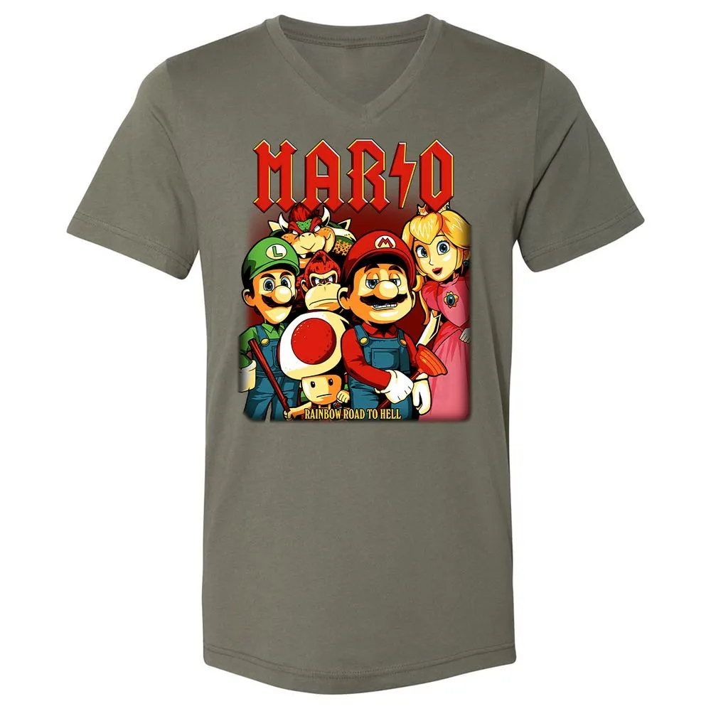 Unisex V-Neck T-Shirt - HJHXGP9C - Military Green - 10