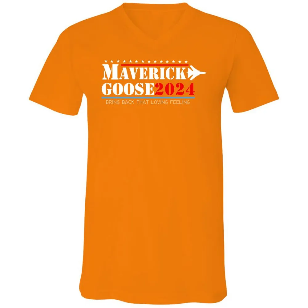 Unisex V-Neck T-Shirt - 48KBFBVS - Orange - 11