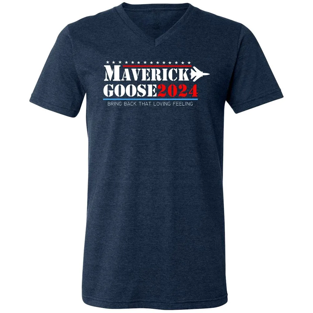 Unisex V-Neck T-Shirt - 48KBFBVS - Heather Navy - 15