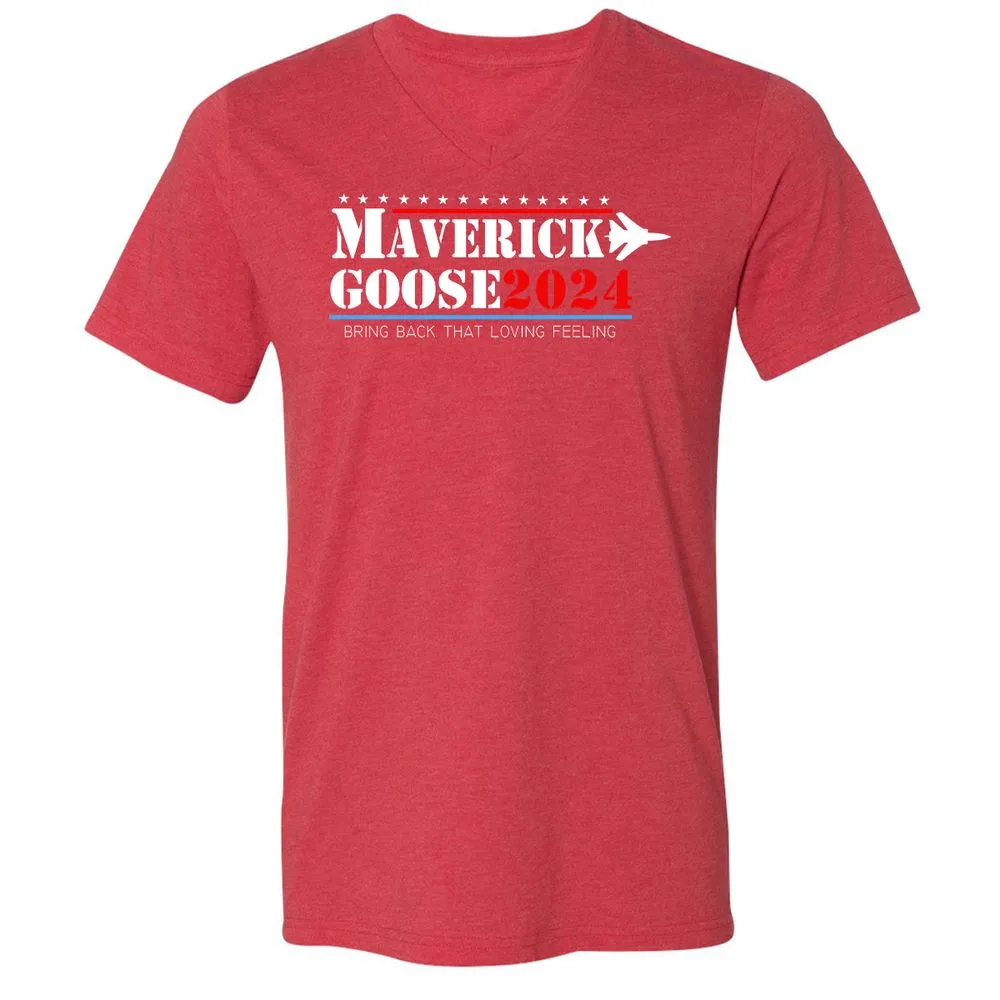Unisex V-Neck T-Shirt - 48KBFBVS - Heather Red - 16