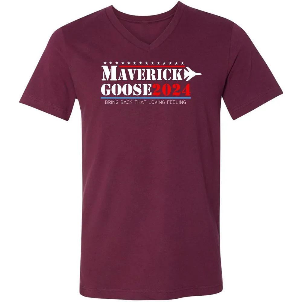 Unisex V-Neck T-Shirt - 48KBFBVS - Maroon - 6