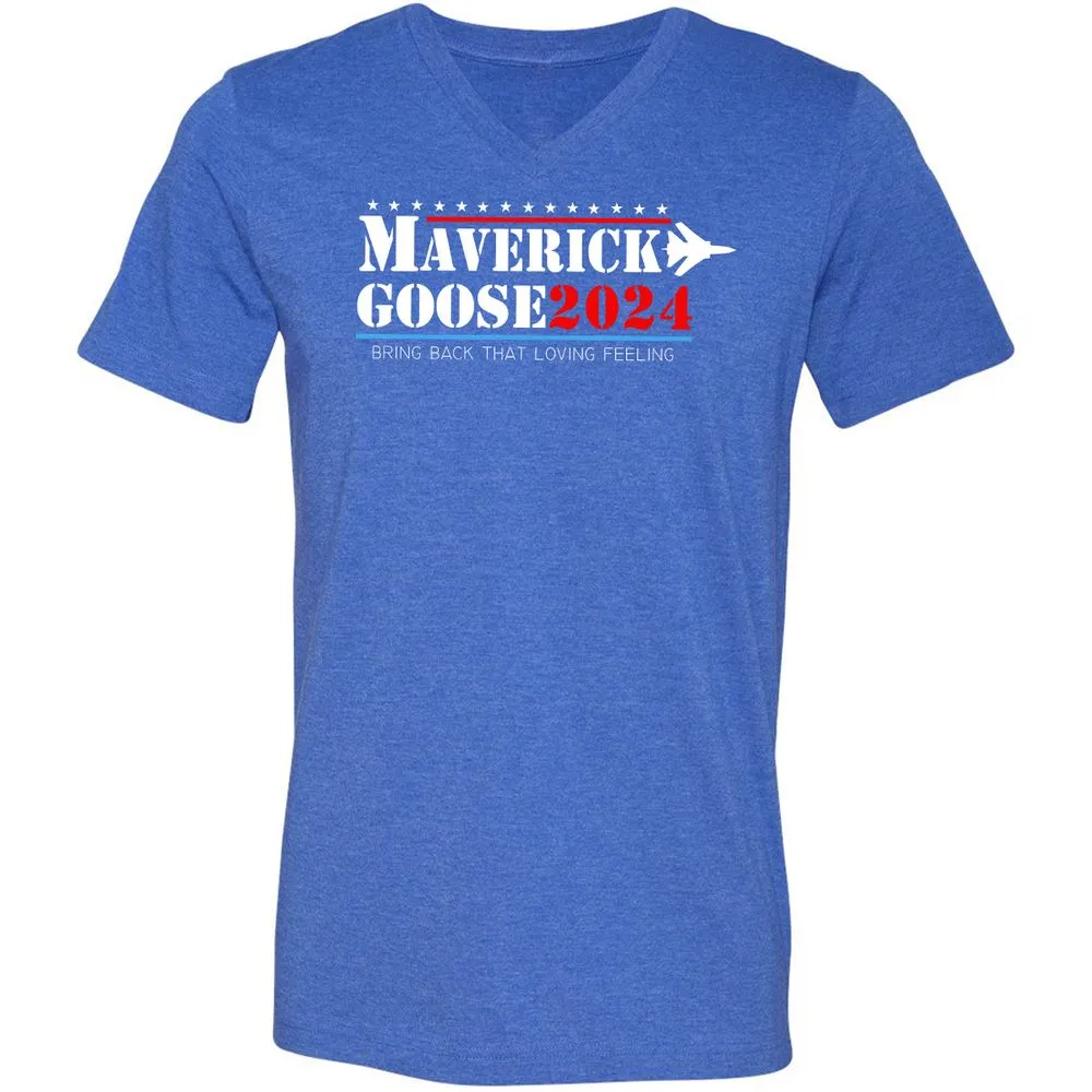 Unisex V-Neck T-Shirt - 48KBFBVS - Heather True Royal - 14