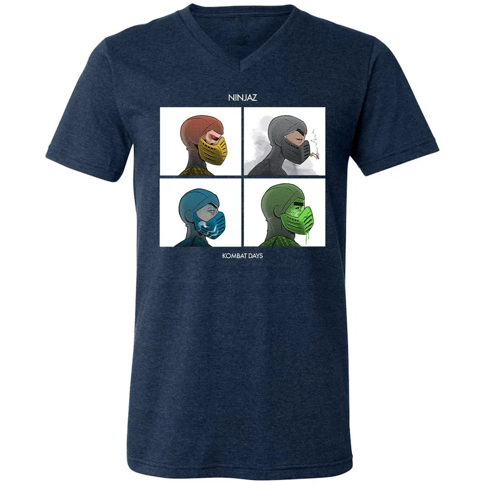 Unisex V-Neck T-Shirt - LQPZ49UY - Heather Navy - 15