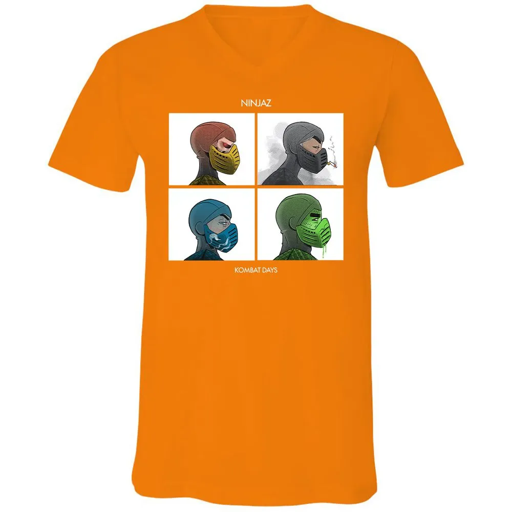 Unisex V-Neck T-Shirt - LQPZ49UY - Orange - 11