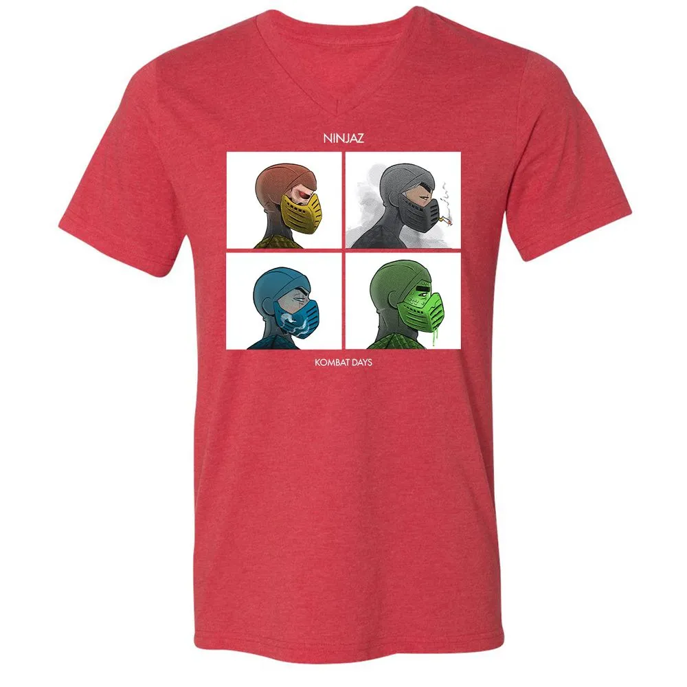 Unisex V-Neck T-Shirt - LQPZ49UY - Heather Red - 16