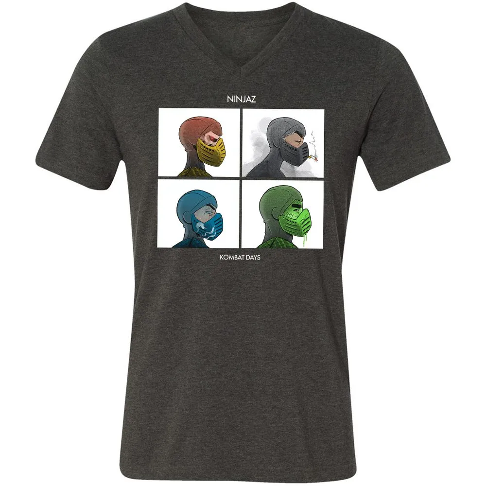 Unisex V-Neck T-Shirt - LQPZ49UY - Dark Grey Heather - 8