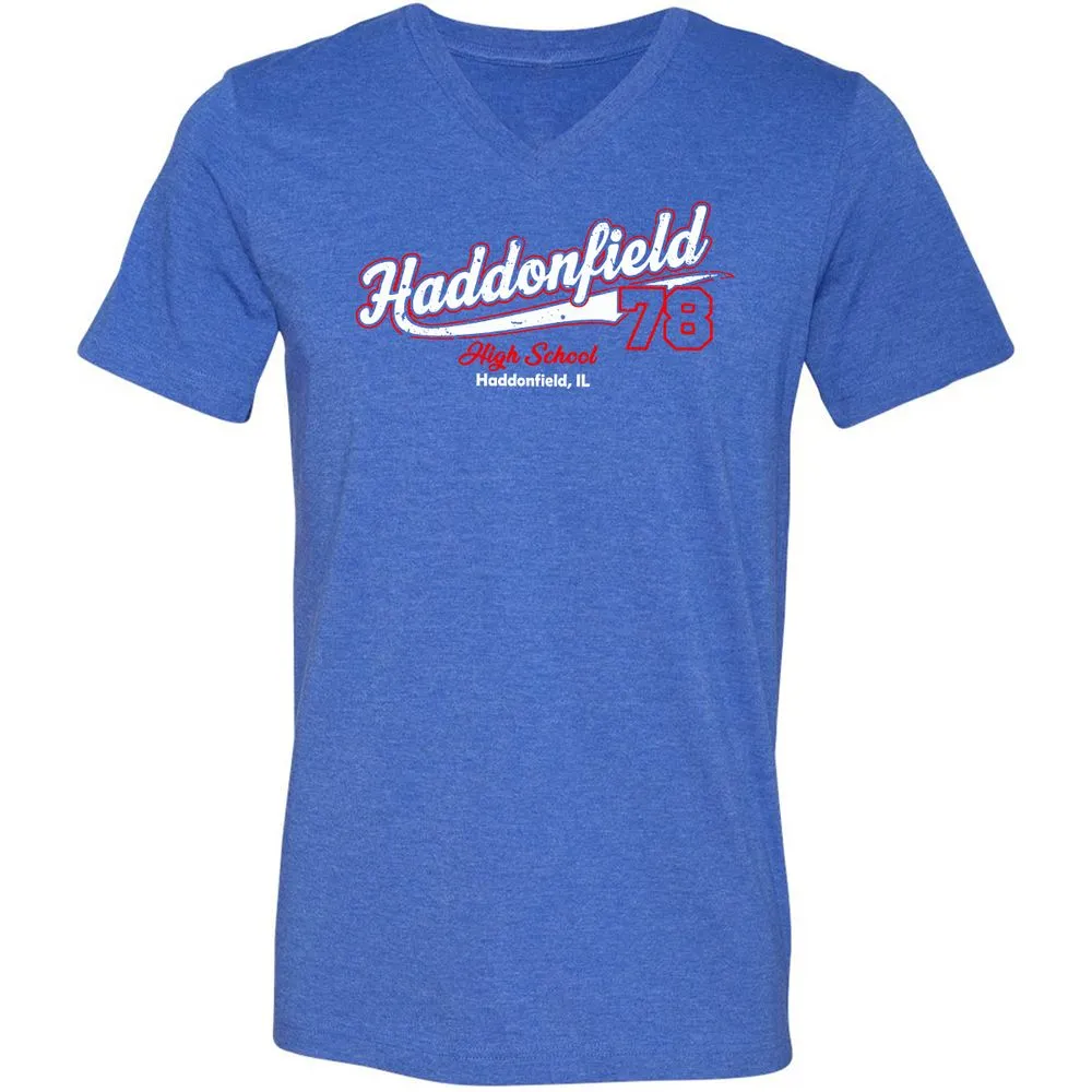 Unisex V-Neck T-Shirt - WZH3D2TD - Heather True Royal - 14