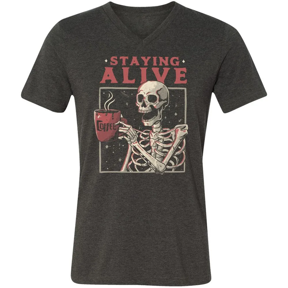 Unisex V-Neck T-Shirt - TX71E3UX - Dark Grey Heather - 8