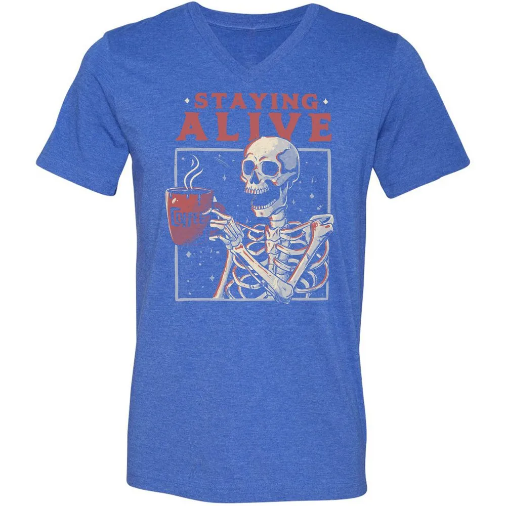 Unisex V-Neck T-Shirt - TX71E3UX - Heather True Royal - 14