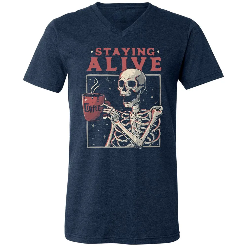 Unisex V-Neck T-Shirt - TX71E3UX - Heather Navy - 15