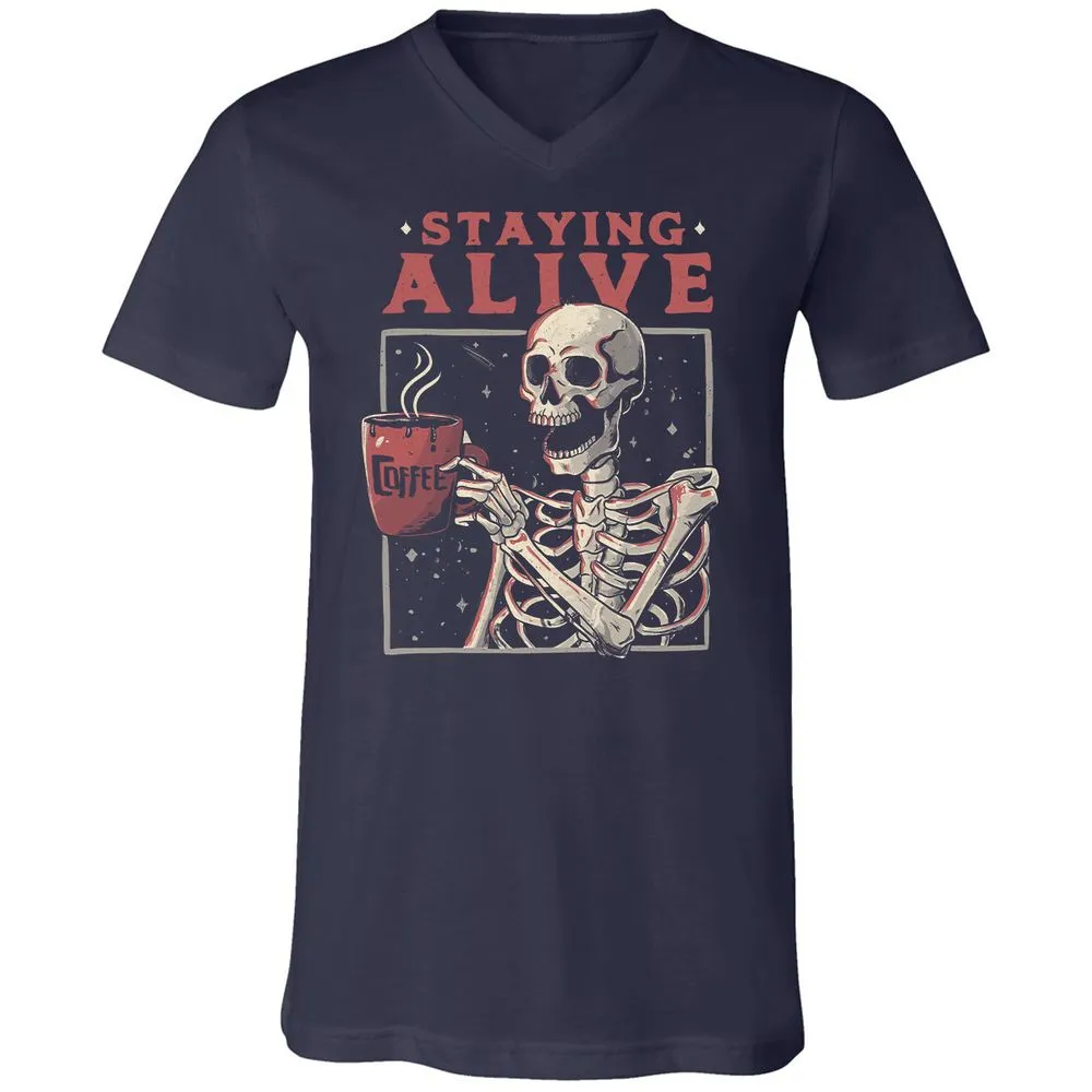 Unisex V-Neck T-Shirt - TX71E3UX - Navy - 2