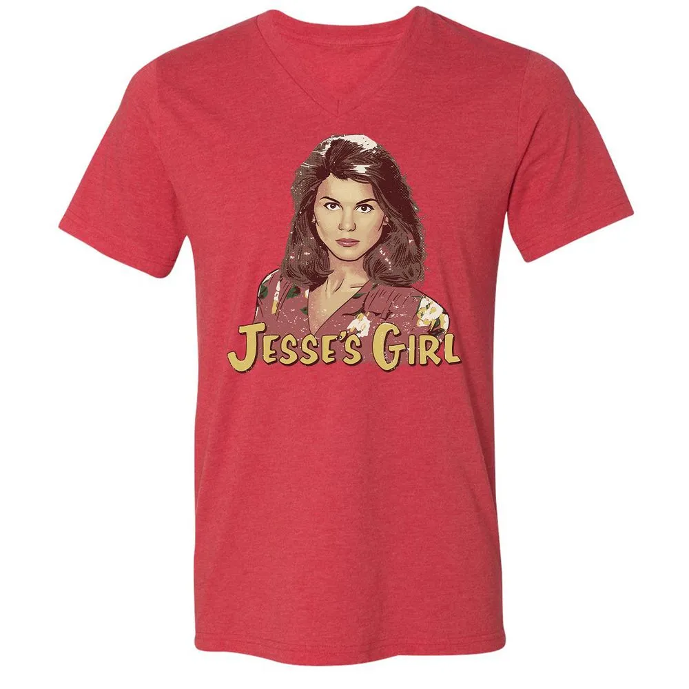 Unisex V-Neck T-Shirt - 6N1RHJH5 - Heather Red - 16