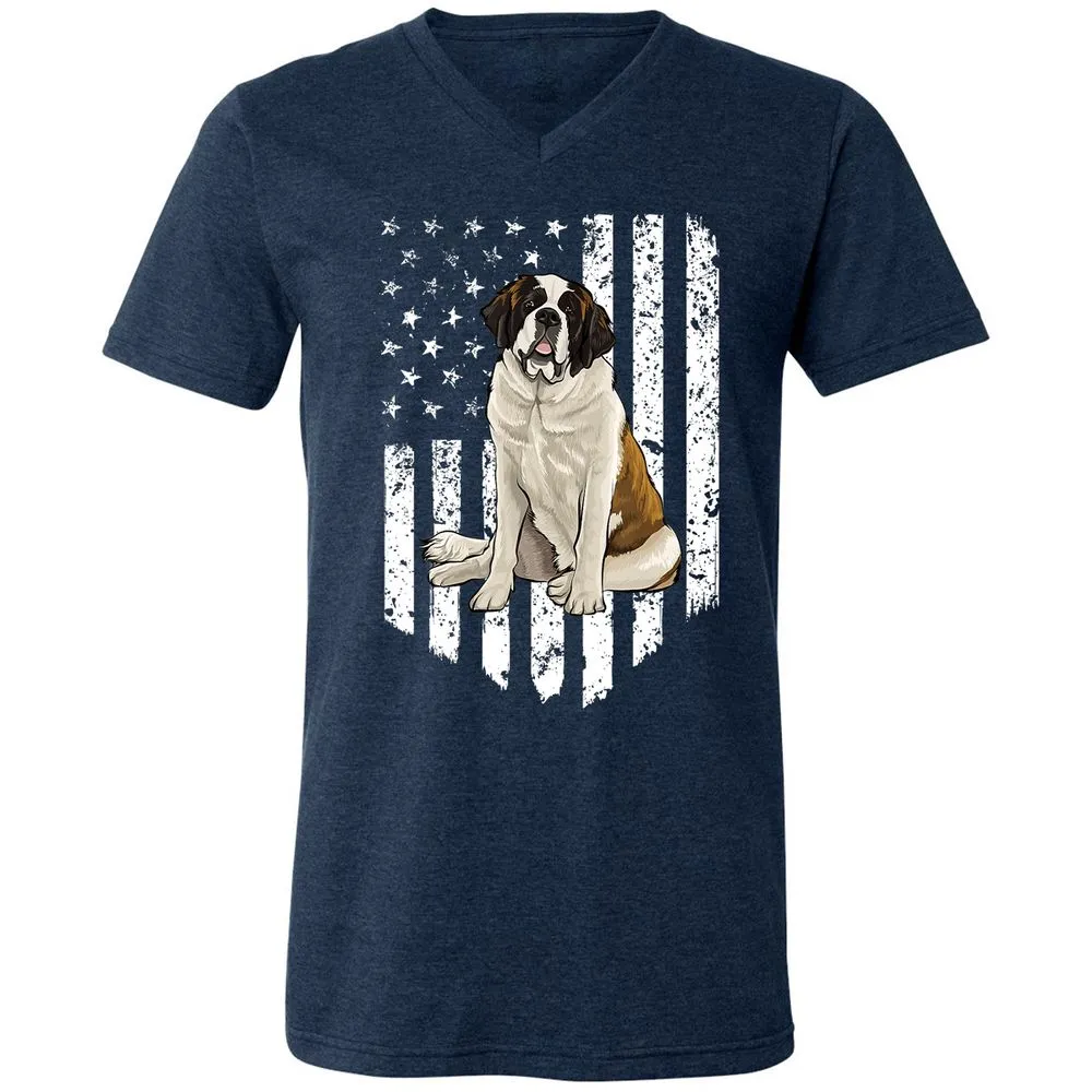 Unisex V-Neck T-Shirt - JVWBP7RT - Heather Navy - 15