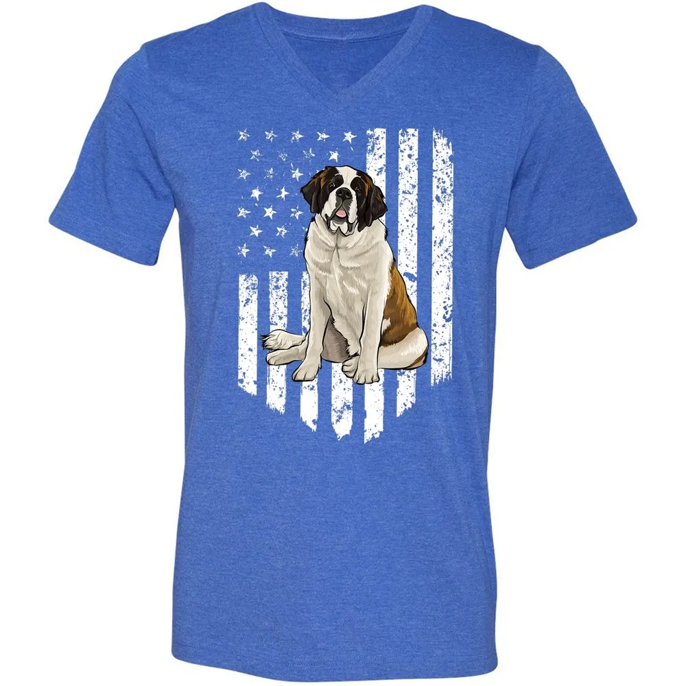 Unisex V-Neck T-Shirt - JVWBP7RT - Heather True Royal - 14