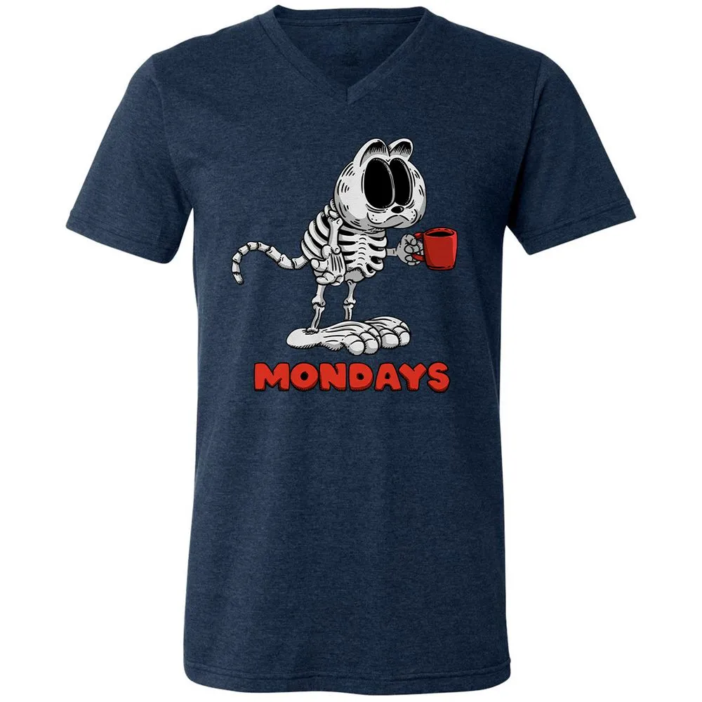Unisex V-Neck T-Shirt - VSCKE4EM - Heather Navy - 15
