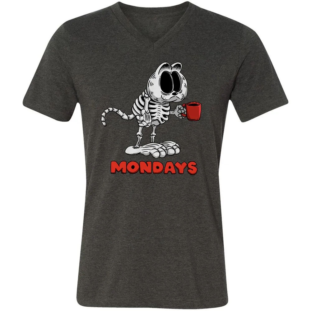 Unisex V-Neck T-Shirt - VSCKE4EM - Dark Grey Heather - 8