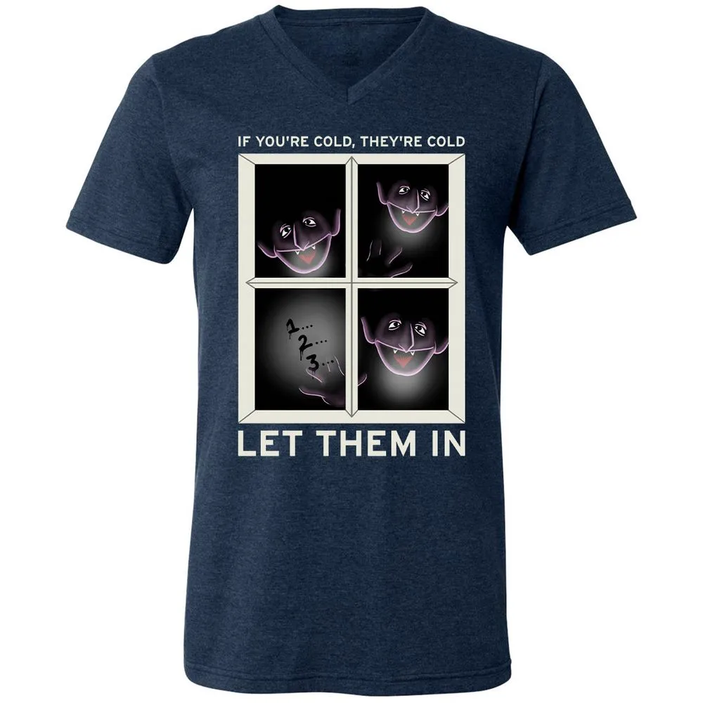 Unisex V-Neck T-Shirt - ABJAHFVL - Heather Navy - 15