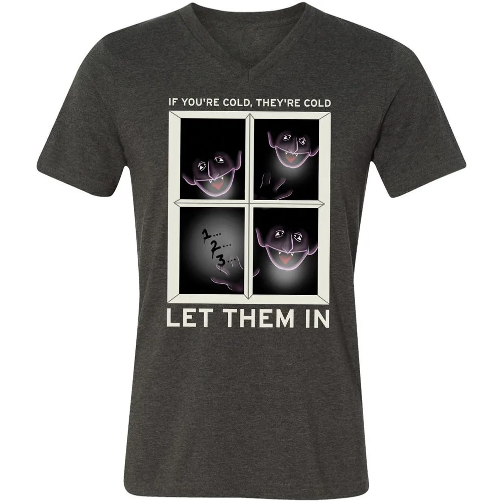 Unisex V-Neck T-Shirt - ABJAHFVL - Dark Grey Heather - 8